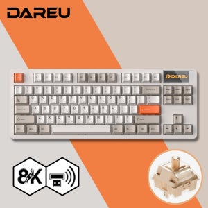 [리뷰이벤트] 다얼유 A87 PRO 8K MASTER 유 무선 게이밍 기계식 키보드 레트로베이지, 라떼축