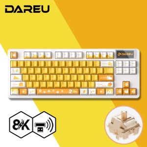 [리뷰이벤트] 다얼유 A87 PRO 8K MASTER 유 무선 게이밍 기계식 키보드 망고캣, 라떼축