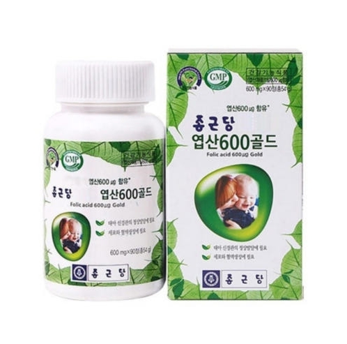 킹순이네 종근당건강 엽산 600 골드 임산부 임신준비 활성 엽산 영양제 600mgx90캡슐