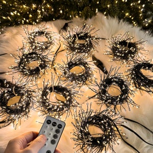 LED 크리스마스 트리 은하수 지네전구 2000구 웜화이트 풀세트 트리 조명 장식