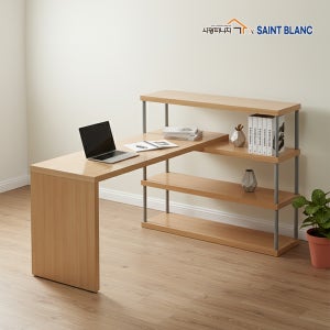 SK1418 튼튼한 3단 데스크 학생 공부 책장 책상 세트 1200 HI