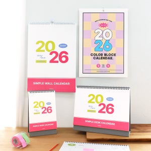 모모팝 2026년 탁상 벽걸이 달력 2026 데스크 월 캘린더 2개 세트