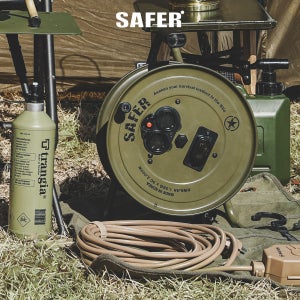 세이퍼 캠핑 릴선 2구 20M 연장선 리드선 캠핑 안전마개 누전자동차단 국내제작