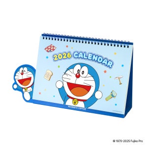 매머드커피 2026년 도라에몽 탁상형 캘린더 사무용 캐릭터 달력 (320X177mm)