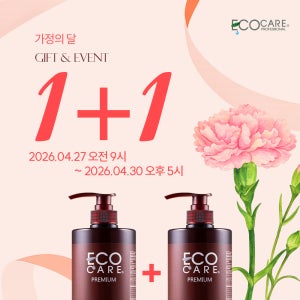 [에코케어] 가정의달 1000ml 1+1 샴푸 트리트먼트 헤어마스크 리브온 클렌징 젤