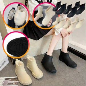 여성 방한부츠 10개 방수 털안감 겨울 장화 패션 레인부츠 2컬러 2타입 6사이즈