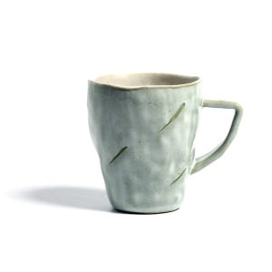 국산 수라도자기 핀칭머그컵 커피머그잔 도자기머그 카페머그컵 커피잔 선물 250ml, 1개, 라이트그린