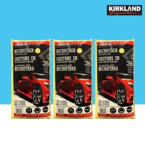 코스트코 막타월 커클랜드 타월 극세사 세차 드라잉 버핑 타올 수건 걸레 36매, 노랑, 3개