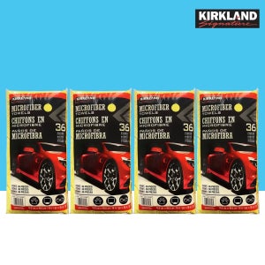 코스트코 막타월 커클랜드 타월 극세사 세차 드라잉 버핑 타올 수건 걸레 36매, 노랑, 4개