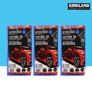코스트코 막타월 커클랜드 타월 극세사 세차 드라잉 버핑 타올 수건 걸레 36매, 파랑, 3개