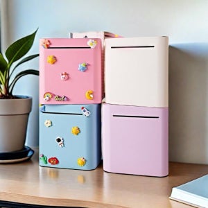 파스텔 사각 일체형 스텐 대용량 현금보관 저금통