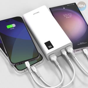 휴대폰 고용량 보조배터리 20000mAh 슬림핏 C타입 충전기 LED 표시 휴대용