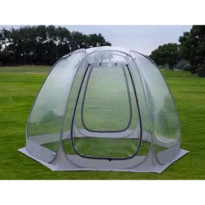 야외 투명 텐트 캠핑 거실형 방수 방풍 돔 하우스 3m 그레이 + 6면
