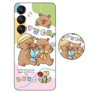 갤럭시와이드7 카피바라 마인크래프트 브레인롯 로블록스 스마트톡 케이스 20, 갤럭시 와이드7-버디3-A15-A24-A25 공용