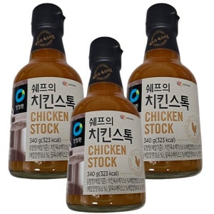 청정원 쉐프의 치킨스톡 340g x 3개 닭 육수 치킨 스탁 엑기스