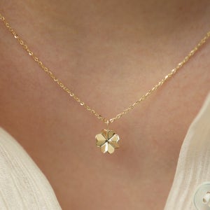 14k 18k 미니 클로버 목걸이 행운 우정 여자친구선물 생일