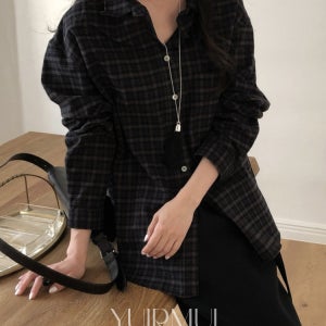 Le Butter 르버터 로운 체크 오버핏 남방 셔츠 2color