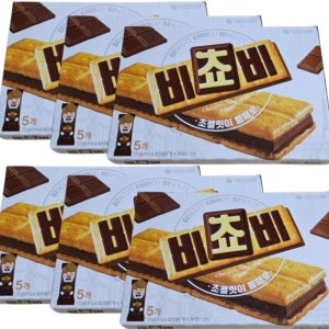 오리온 비쵸비 5개입 6박스 초콜릿 과자 사무실 탕비실 직장인 간식 총750g 대용량