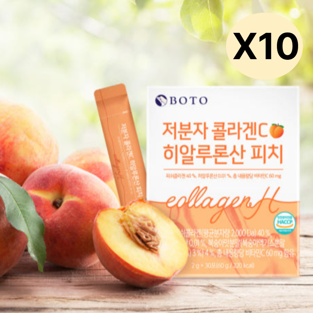 보뚜 <b>저분자 콜라겐 C 히알루론산 피치</b> 분말 30포 X10