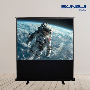 빔프로젝터 스크린 16:9 이동식 포터블 유압식 캠핑용 휴대용 가정용 304.8cm(120인치), 1개