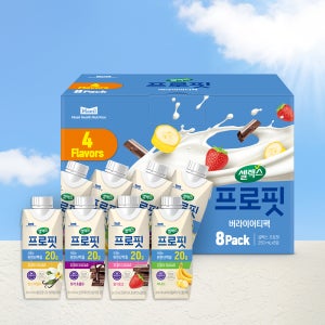 [네이버 단독] 셀렉스 프로핏 완전단백질 스타터팩 2박스 (총 16입) 모카초콜릿, 밀크바닐라, 바나나, 딸기초코