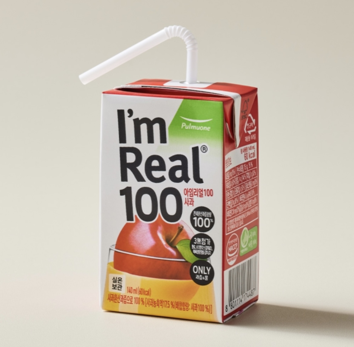 아임리얼 100 사과 140ML x 6