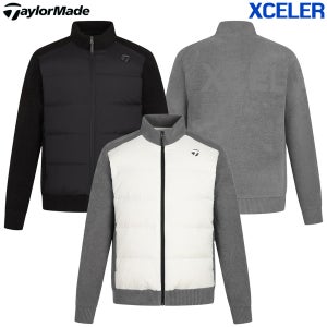 엑셀러 테일러메이드 어패럴 남성골프웨어 겨울 다운 스웨터 가디건 니트 집업 패딩 O4123