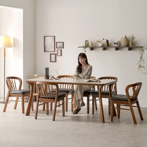 에스텔 6인용 테이블 포세린 세라믹 식탁세트 1800 체어형(의자6)