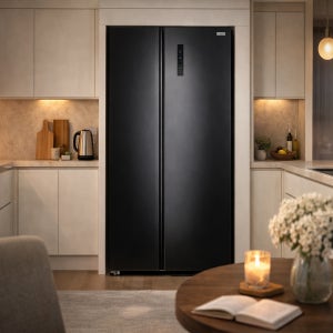 캐리어 2도어 양문형 냉장고 619L 블랙메탈 KRNS619BPS1