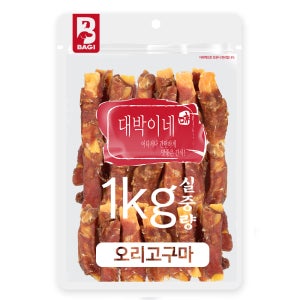 대박이네 대용량 강아지 간식 오리고구마, 1kg, 1개
