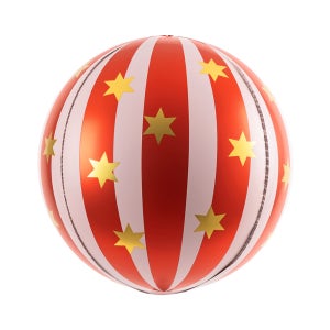 서커스패턴 옹브레 은박풍선 40cm 레드