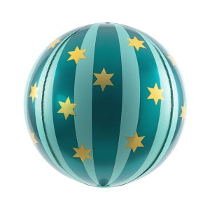 서커스패턴 옹브레 은박풍선 55cm 그린