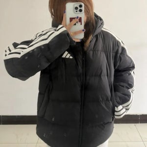 아디다스 바람막이 덕 다운 후드 오리털 패딩 자켓 블랙 KC2493