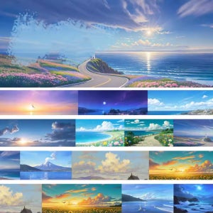 하늘 파노라마 풍경꾸 다꾸 마스킹테이프 소분컷