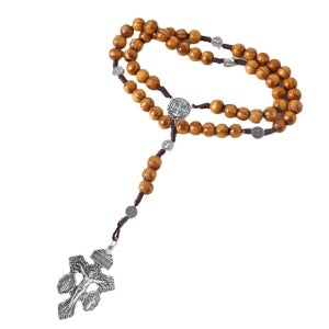 성당묵주 예수님 목걸이 십자가 올리브 나무 묵주 천주교 카톨릭 목걸이