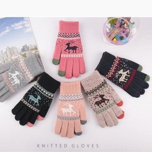 겨울 사슴 터치장갑 기모 GLOVES 니트 커플장갑