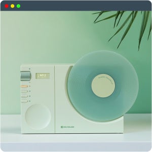 사운드룩 미니 블루투스스피커 턴테이블 감성 거실 탁상용 캠핑 소형 무선 스피커