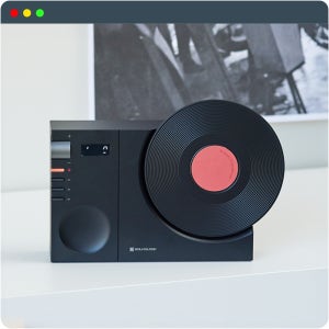 사운드룩 휴대용 LP스피커 거실 인테리어 예쁜 귀여운 블루투스 무선 스피커 블랙