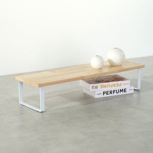 원목 선반 디귿자 ㄷ자 낮은 나무 받침대 고무나무 300X600 (높이16cm), 1단, 화이트