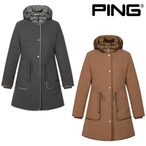 핑 골프웨어 여성 골프 패딩 후드 이중 구스 다운 점퍼 코트 자켓 어패럴 E4JA384