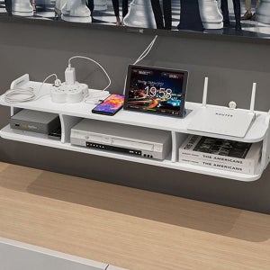 다용도 셋톱박스 선반 모던 벽걸이 선반 정리 수납 화이트 거실