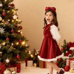 미니레시피 메리 빅 리본 드레스 벨벳 원피스