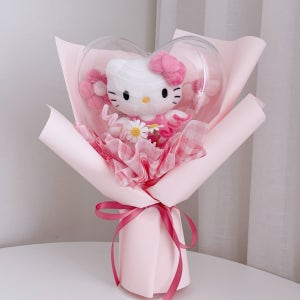 헬로키티 인형 하트 아크릴 풍선 꽃다발 졸업식 발표회 입학식 유치원 학예회 비누꽃 산리오