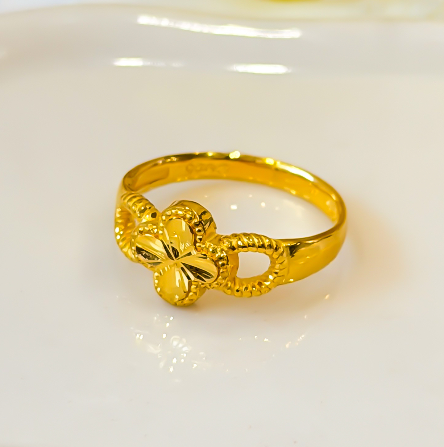 24K 순금 클로버 로프 3.75g (1돈) 반지