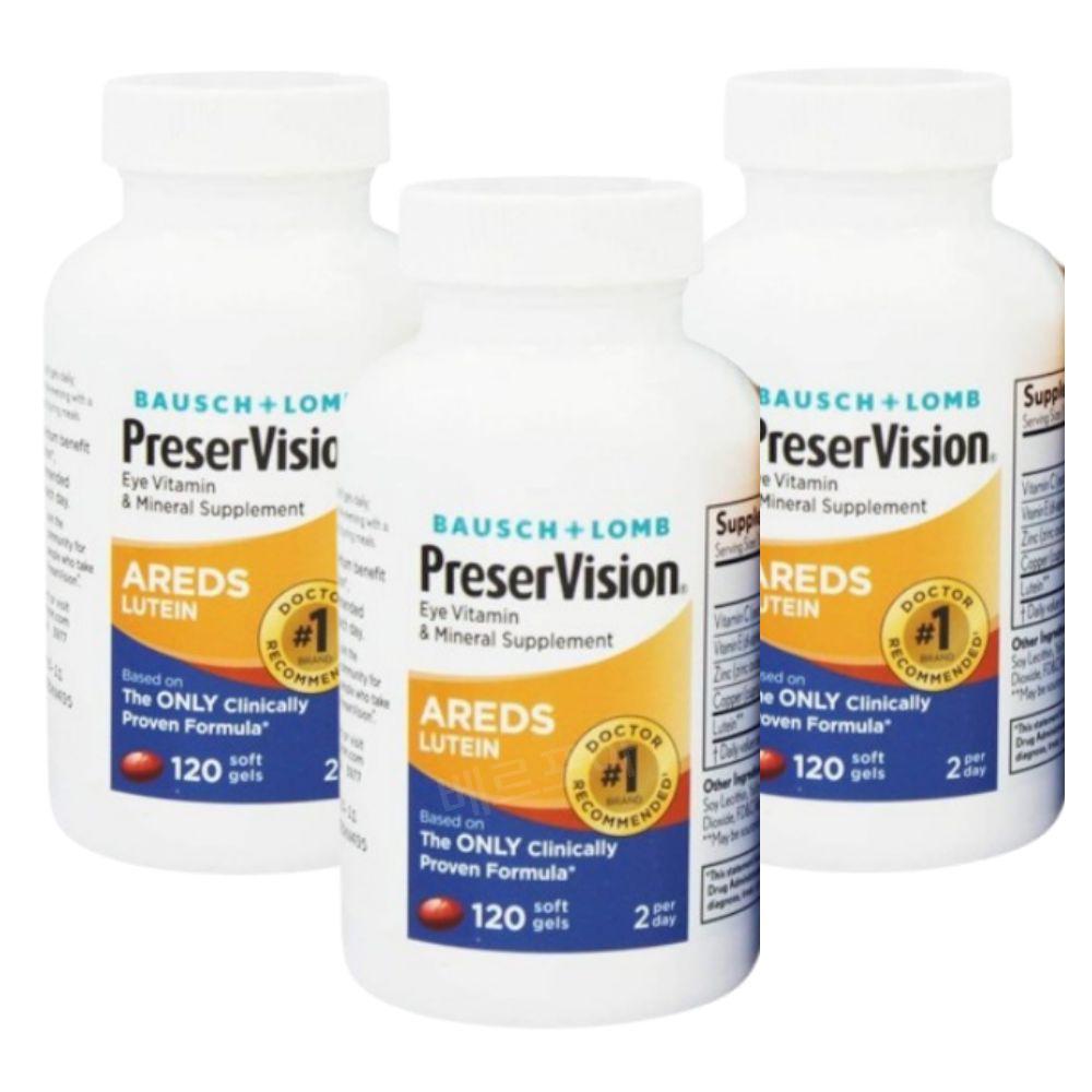 바슈룸 프리저비전 아레즈 <b>AREDS 루테인</b> 120정 3개