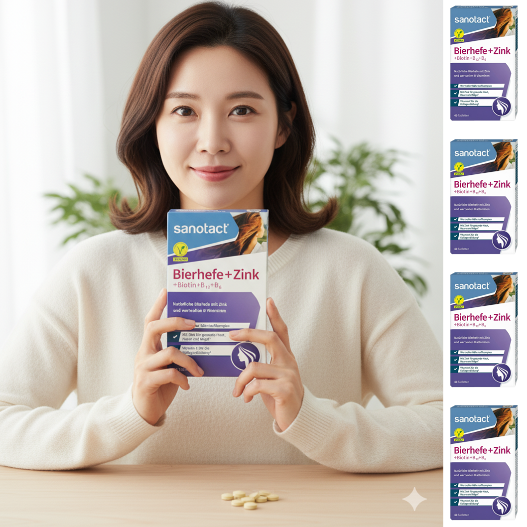 사노탁트 비어헤페 비오틴 아연 60정 x 4팩 맥주효모 비타민B C