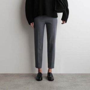 COS 코스 크롭드 슬림 레그 팬츠 CROPPED SLIM-LEG TROUSERS 그레이 멜란지