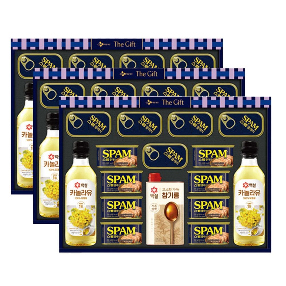 백설 레드라벨 <b>종합</b>세트 3세트 스팸 식용유 참기름SET
