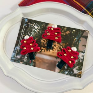 [단품] 크리스마스핀 트리 집게핀 / 딸 선물 유아 머리핀 똑딱핀 크리스마스 키즈 아동 /스튜디오마레