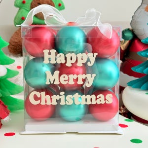 크리스마스풍선 DIY 커스텀 벌룬박스 레터링풍선 레드 오로라그린